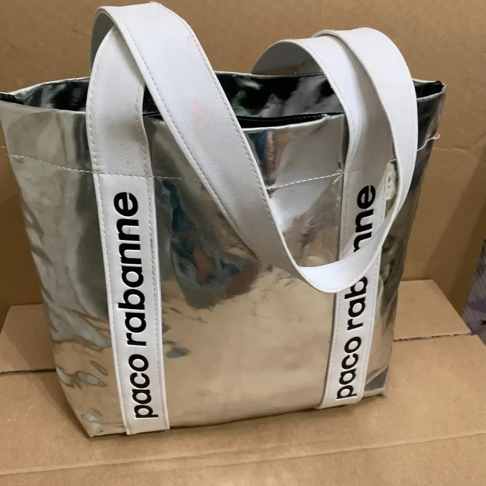 PACO RABANNE X SeaTrees Colab Vintage Carbon Neutral Metallic Silver Vinyl Tote